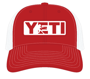 YETI Batter Trucker Hat Red with Red Badge