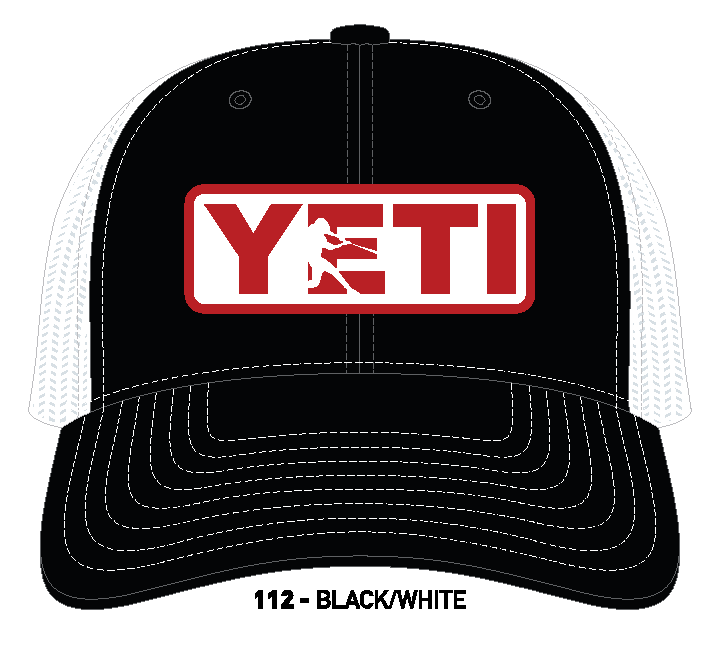 YETI Batter Trucker Hat Black with Red Badge